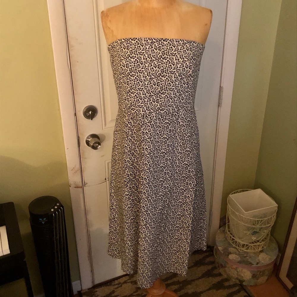 Strapless Floral Dress
